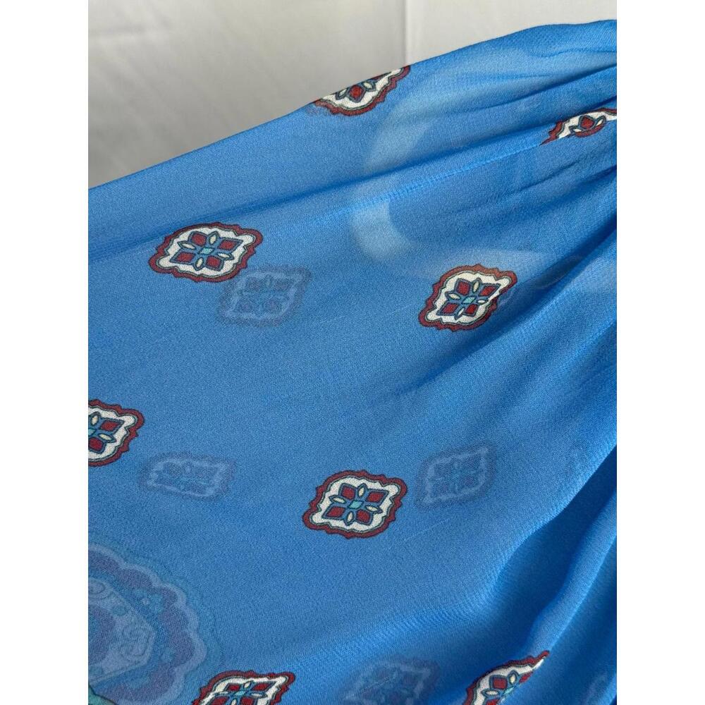 FARM Rio Anika Tiles Blue Maxi Dress Multicolor Size S Fabric Pull - Picture 11 of 14